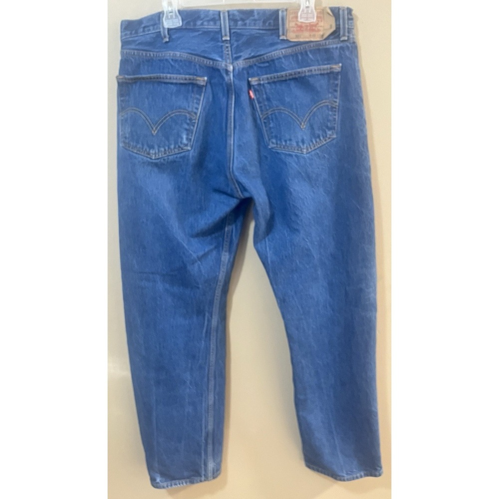 VTG Y2K 2009 Levis 501 Jeans Men 38x31‎ Rigid Indigo Shrink to Fit Raw Mexico - Picture 5 of 11